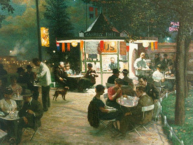 Gerard Johan Staller | Tearoom near the Central Station, Amsterdam (thirties), Öl auf Leinwand, 77,0 x 93,0 cm, signed c.r.