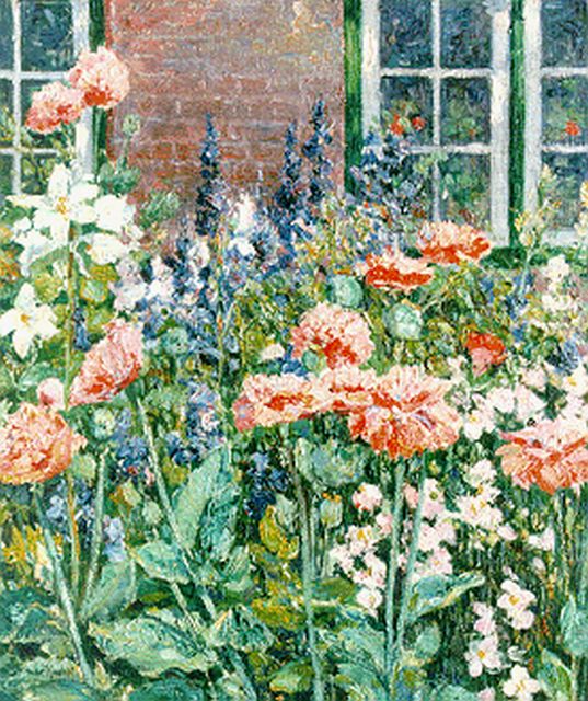 Max Kuchel | Flower garden, Öl auf Leinwand, 49,2 x 42,0 cm, signed l.l. und painted circa 1910