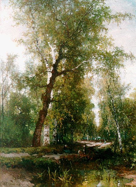 Johannes Warnardus Bilders | A view of the 'Renkumse beek', Öl auf Leinwand, 99,5 x 72,5 cm, signed l.l. und dated 1877