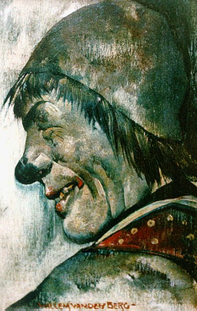 Willem van den Berg | A comedian, Öl auf Holz, 18,3 x 12,2 cm, signed l.c.