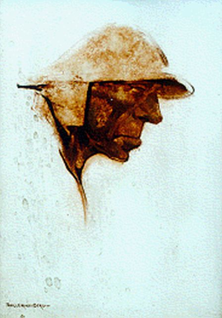 Berg W.H. van den | A Scheveninger fisherman, Öl auf Holz 22,0 x 16,0 cm, signed l.l.