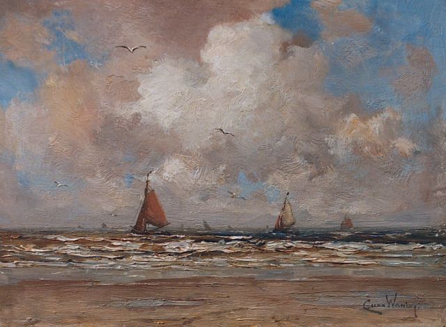 Kees van Waning | Seascape, Öl auf Holz, 20,0 x 25,4 cm, signed l.r.