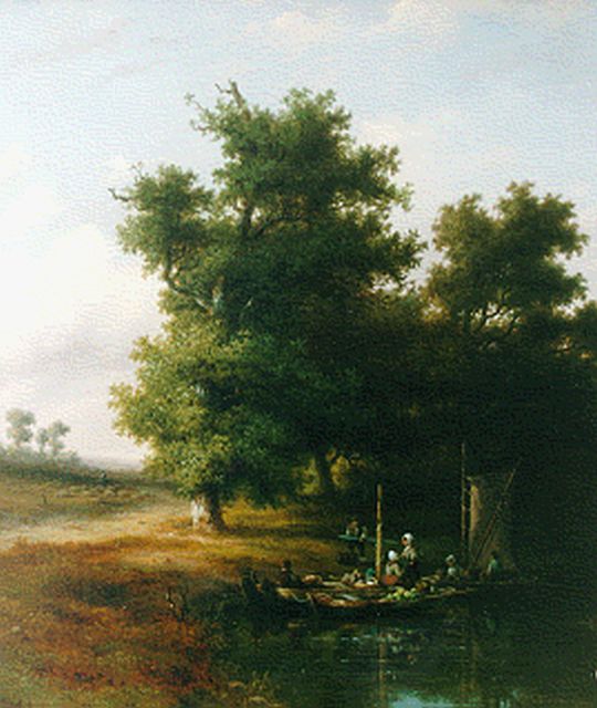 Vreumingen Dz D.J. van | A ferry, Öl auf Holz 25,3 x 21,6 cm, signed l.r.