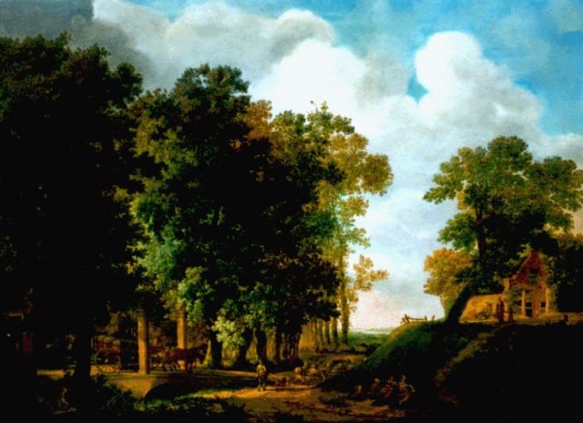 Kuipers C.  | A wooded landscape in summer, Öl auf Holz 49,0 x 67,5 cm, signed l.r. und dated 1788