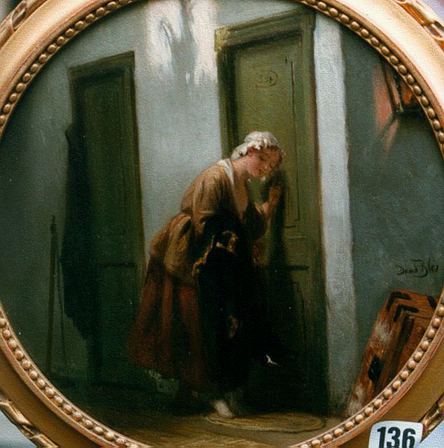 David Bles | An early visit, Öl auf Holz, 26,0 cm, signed l.r.