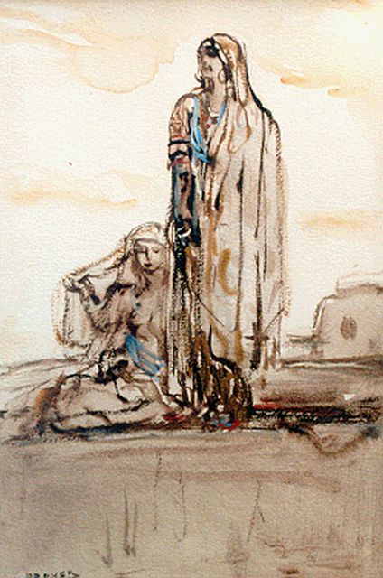 Marius Bauer | Oriental women, Aquarell auf Papier, 25,0 x 18,0 cm, signed l.l.