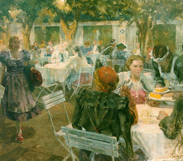 Louis Schutte | Summer evening, Salzburg, Öl auf Leinwand, 126,0 x 149,3 cm, signed l.r.
