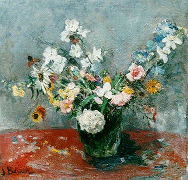 Jo Bauer-Stumpff | A flower still life, Öl auf Leinwand, 58,0 x 59,5 cm, signed l.l.