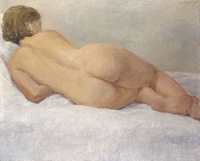 Witjens J.W.H.  | A reclining nude, Öl auf Leinwand 96,5 x 120,0 cm, signed u.r. und dated 1936