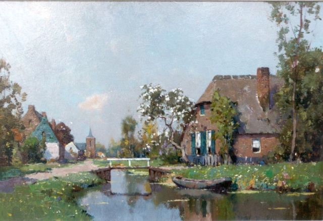 Evert Jan Ligtelijn | A view of Loenen aan de Vecht, 32,6 x 48,2 cm