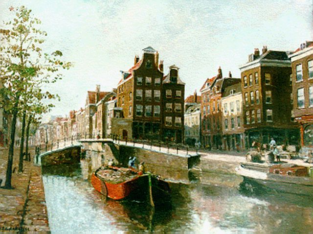 Herman Cornelis Adolf Paradies | The Haagse Veer, Rotterdam, Öl auf Holz, 23,9 x 32,2 cm, signed l.l.