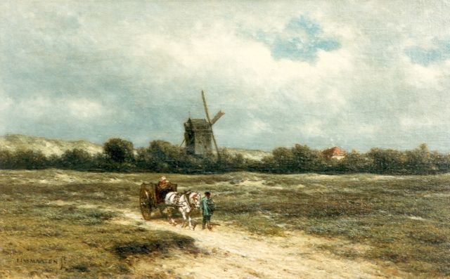 Jacob Jan van der Maaten | View of the Doesburgermolen, Ede, Öl auf Leinwand, 33,2 x 53,0 cm, signed l.l.
