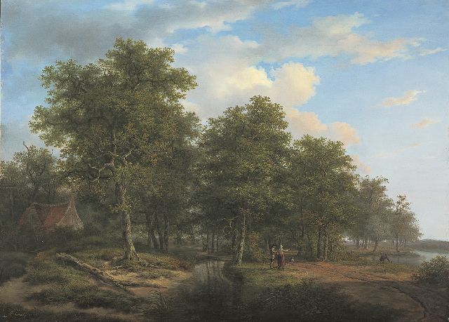 Andreas Schelfhout | A summer landscape, Öl auf Tafel, 52,8 x 72,5 cm, signed l.l. und painted circa 1815