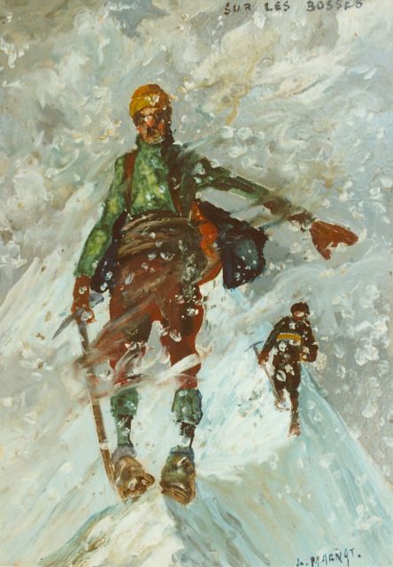 Louis Henri Magnat | Sur les bosses (ravine), Öl auf Holz, 22,5 x 16,4 cm, signed l.r.