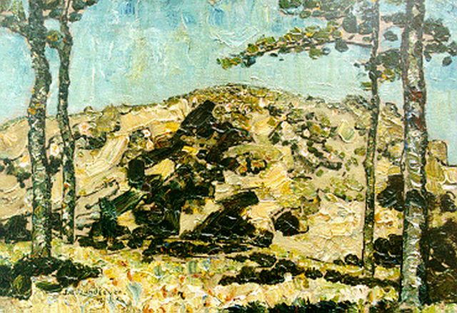 Jan Adam Zandleven | Trees in a dune landscape, Öl auf Leinwand auf Holz, 35,0 x 50,0 cm, signed l.l. und dated 1914