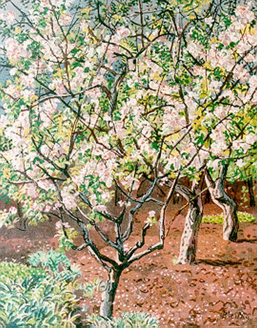 Herman Bieling | Orchard, Öl auf Leinwand, 68,8 x 55,3 cm, signed signed l.r.