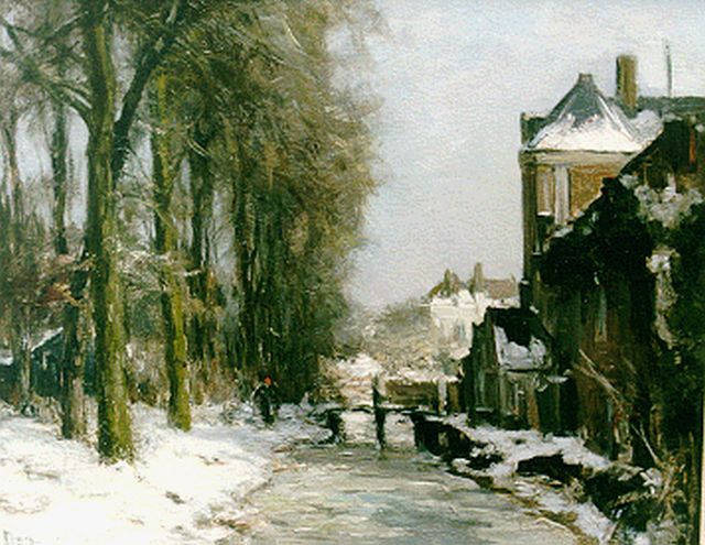 Louis Apol | A village in winter, Öl auf Leinwand, 39,2 x 50,2 cm, signed l.l.