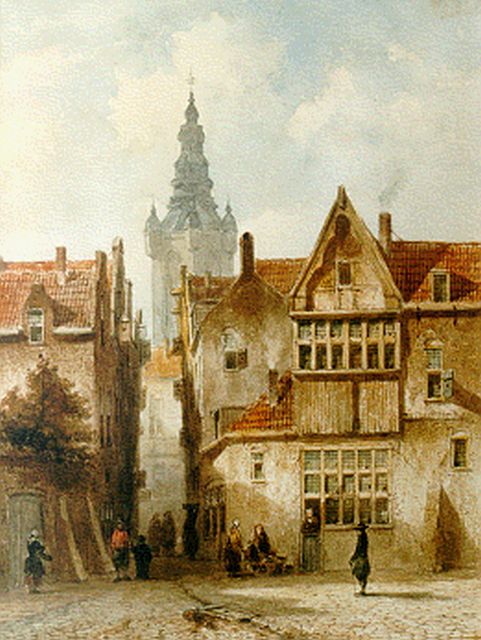 Vertin P.G.  | A view of a Dutch town, Aquarell auf Papier 35,0 x 26,5 cm, signed l.l. und dated '51