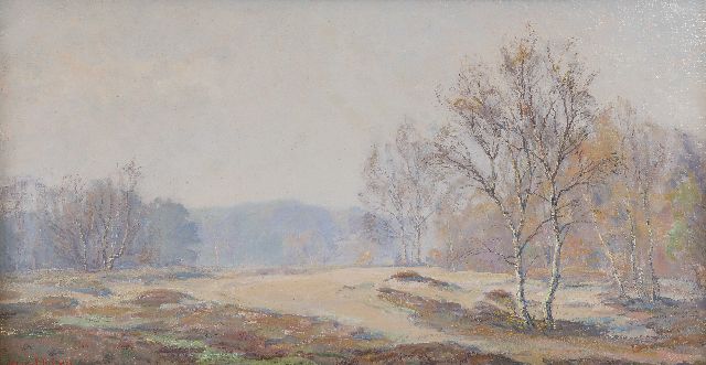 Johan Meijer | Neblicher Herbstmorgen, Öl auf Leinwand, 44,0 x 84,5 cm, Unterzeichnet l.u.