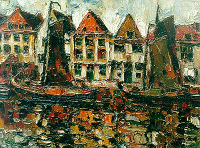 Dick Ket | The harbour of Hoorn, Öl auf Leinwand, 30,5 x 41,5 cm, painted between 1928-1930