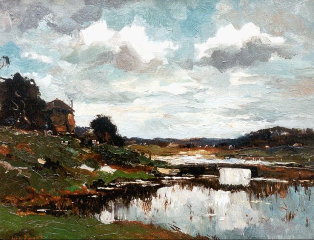 Willem de Zwart | A river landscape, Öl auf Leinwand, 35,8 x 45,5 cm, signed l.l.
