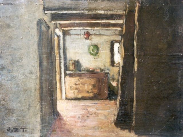 Zoetelief Tromp J.  | Kitchen interior, Öl auf Leinwand auf Pappe 21,0 x 27,9 cm, signed l.l. with initials