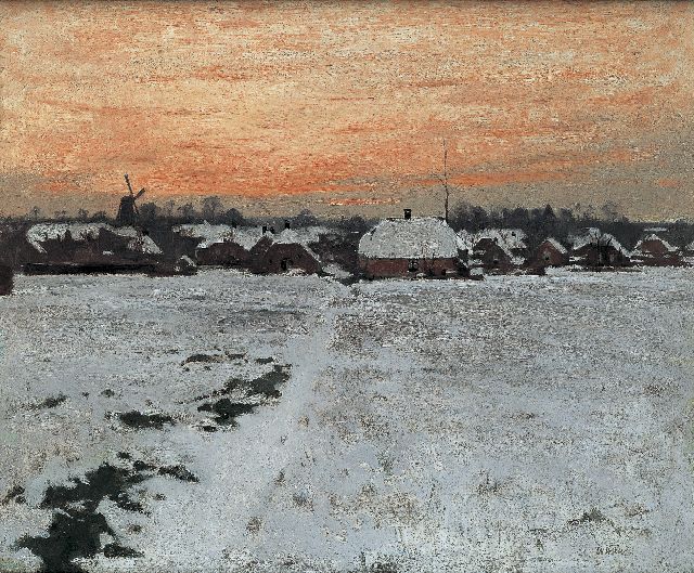 Willem Witsen | Evening twilight, Ede, Öl auf Leinwand, 45,0 x 54,0 cm, signed l.r. und painted circa 1895