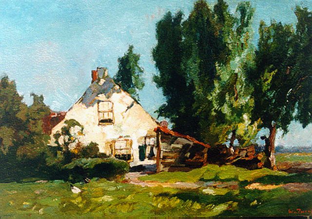 Willem de Zwart | A farm in a summer landscape, Öl auf Leinwand, 33,0 x 48,0 cm, signed l.r.