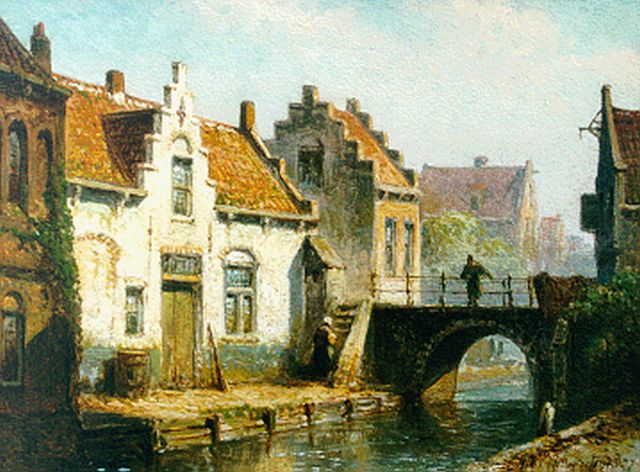 Eduard Alexander Hilverdink | A Dutch town in summer, Öl auf Holz, 13,9 x 19,0 cm, signed l.r. und dated '77