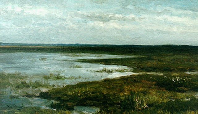 Willem Roelofs | A heath landscape, Öl auf Leinwand auf Tafel, 24,1 x 41,1 cm, signed l.l.