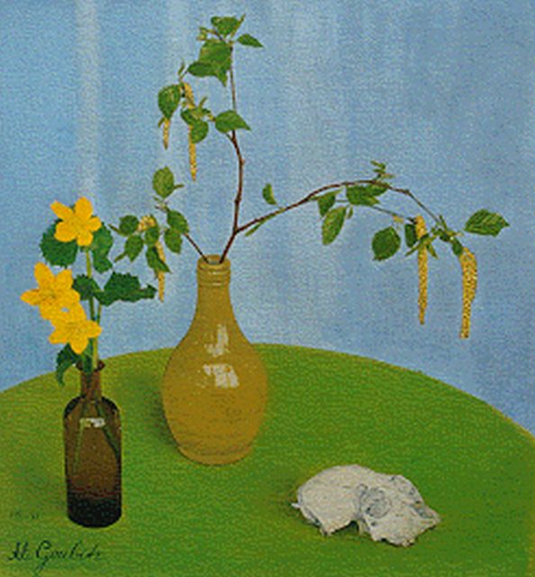 Goubitz A.  | A Flower Still Life, Öl auf Leinwand 25,3 x 23,9 cm, signed l.l. und executed on 31-8-31