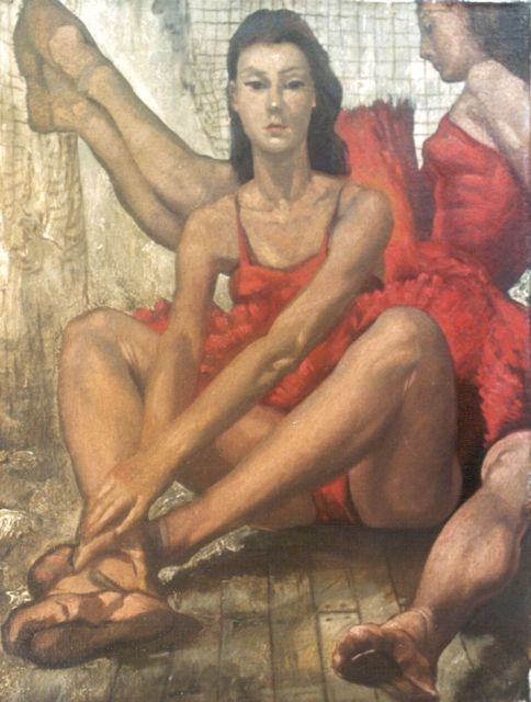 Ab Knupker | Ballerinas, Öl auf Leinwand, 40,3 x 30,7 cm, signed on the reverse