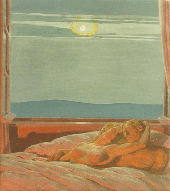 Willem Muller | Schlafendes Ehepaar, Öl auf Leinwand, 25,5 x 18,0 cm, Unterzeichnet l.u. mit Initialen
