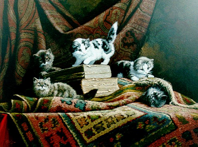 Cornelis Raaphorst | Five Kittens, Öl auf Leinwand, 59,5 x 79,6 cm, signed l.l.