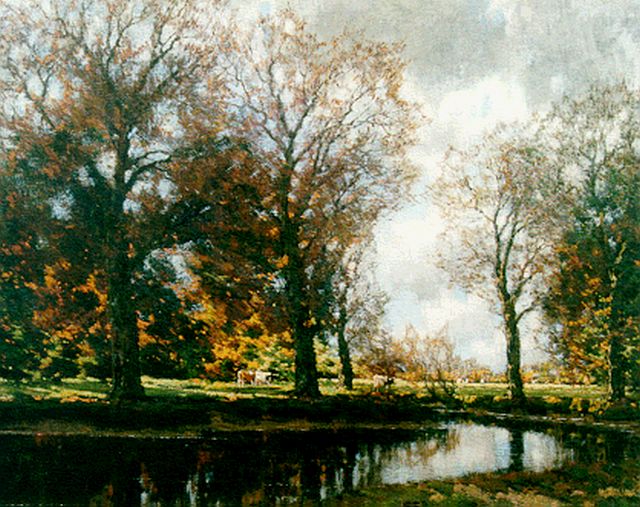 Arnold Marc Gorter | Autumn landscape with cows, Öl auf Leinwand, 67,6 x 84,9 cm, signed l.r.