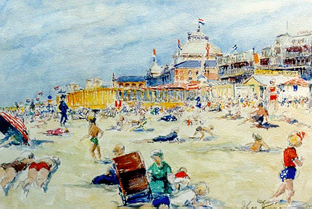 Jaap Visser | A view of the Kurhaus, Scheveningen, Aquarell auf Papier, 36,0 x 51,3 cm, signed l.r. und dated '47