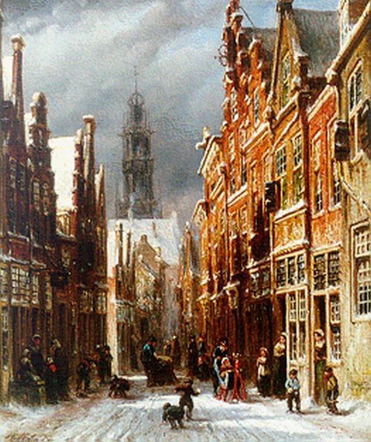 Petrus Gerardus Vertin | A view of Haarlem with the Bakenessekerk beyond, Öl auf Holz, 25,4 x 21,2 cm, signed l.l.