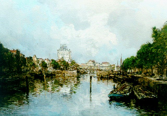 Johan Hendrik van Mastenbroek | The Wijnhaven, with the Witte Huis beyond, Rotterdam, Öl auf Leinwand, 70,2 x 99,8 cm, signed l.l. und dated 1922