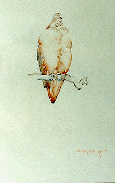 Willem van den Berg | A pigeon, Aquarell auf Papier, 22,5 x 15,0 cm, signed l.r.