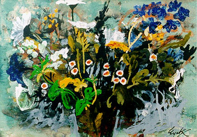 Charles Eyck | A flower still life, Gouache und Öl auf Papier, 27,5 x 37,5 cm, signed l.r. und dated 8.7.70