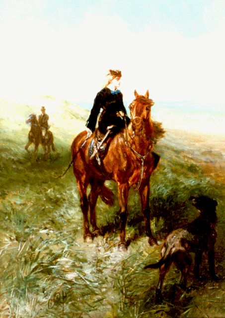Charles Rochussen | An Amazon in the dunes, Öl auf Holz, 21,5 x 15,6 cm, signed l.l. with monogram