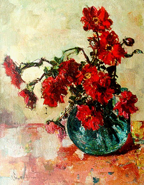 Louis Stutterheim | A still life with flowers, Öl auf Leinwand, 45,3 x 35,9 cm, signed l.l.