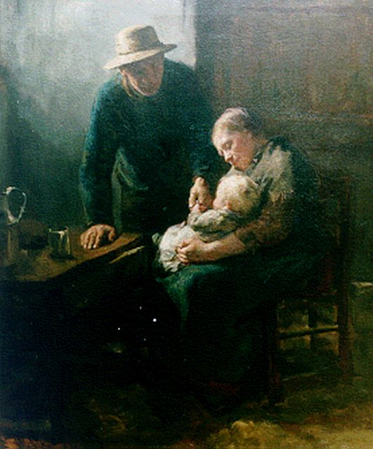Albert Neuhuys | The grandchild, Öl auf Leinwand, 102,1 x 86,5 cm, signed l.r.