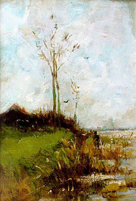 Maris S.W.  | A polder landscape (recto); a landscape (verso), 34,7 x 24,5 cm, signed l.l. und dated '96