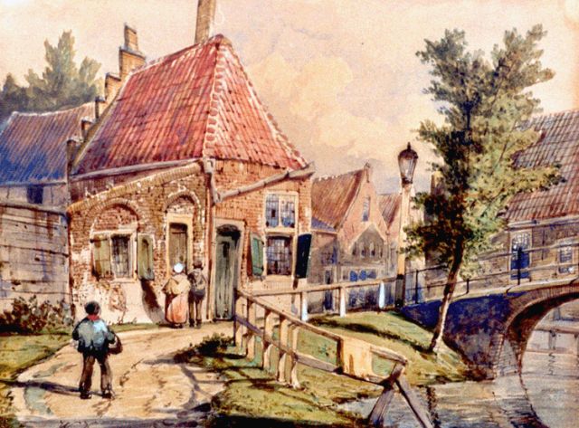 Willem Koekkoek | The Staaleversgracht, Enkhuizen, Aquarell auf Papier, 21,5 x 28,4 cm, signed l.l. with initials