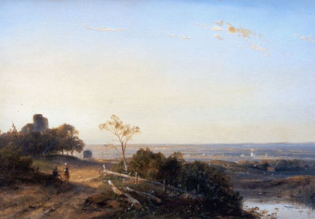 J.G. Hans | A panoramic landscape, Öl auf Holz, 25,8 x 36,8 cm, signed l.l. und dated '49