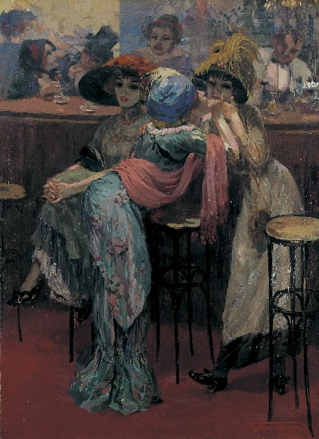 Henri Thomas | Elegant ladies, Öl auf Leinwand, 75,0 x 55,2 cm, signed l.r. und painted circa 1910