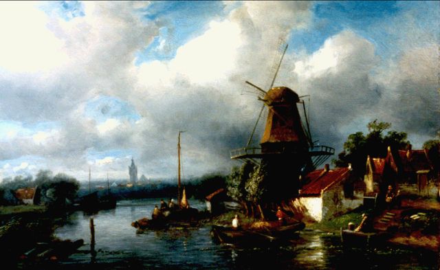 Charles Leickert | A river landscape in summer, Öl auf Tafel, 25,0 x 40,0 cm, signed l.r.