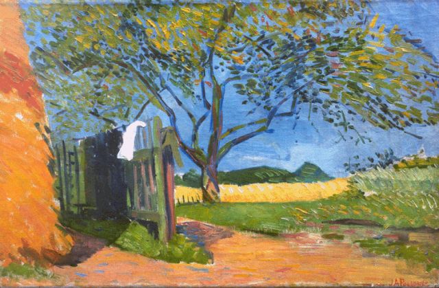 Jean Albert Pollones | A summer landscape, Öl auf Leinwand, 30,0 x 46,0 cm, signed l.r.