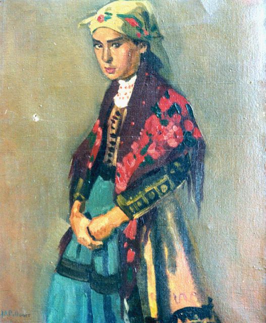 Jean Albert Pollones | A girl from Segovia, Öl auf Leinwand, 50,9 x 40,2 cm, signed l.l.